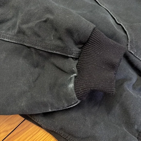 Carhartt Duck Canvas Jacket Mens 4XL Tall J140 Black Hooded Full Zip Made in USA - Picture 10 of 16